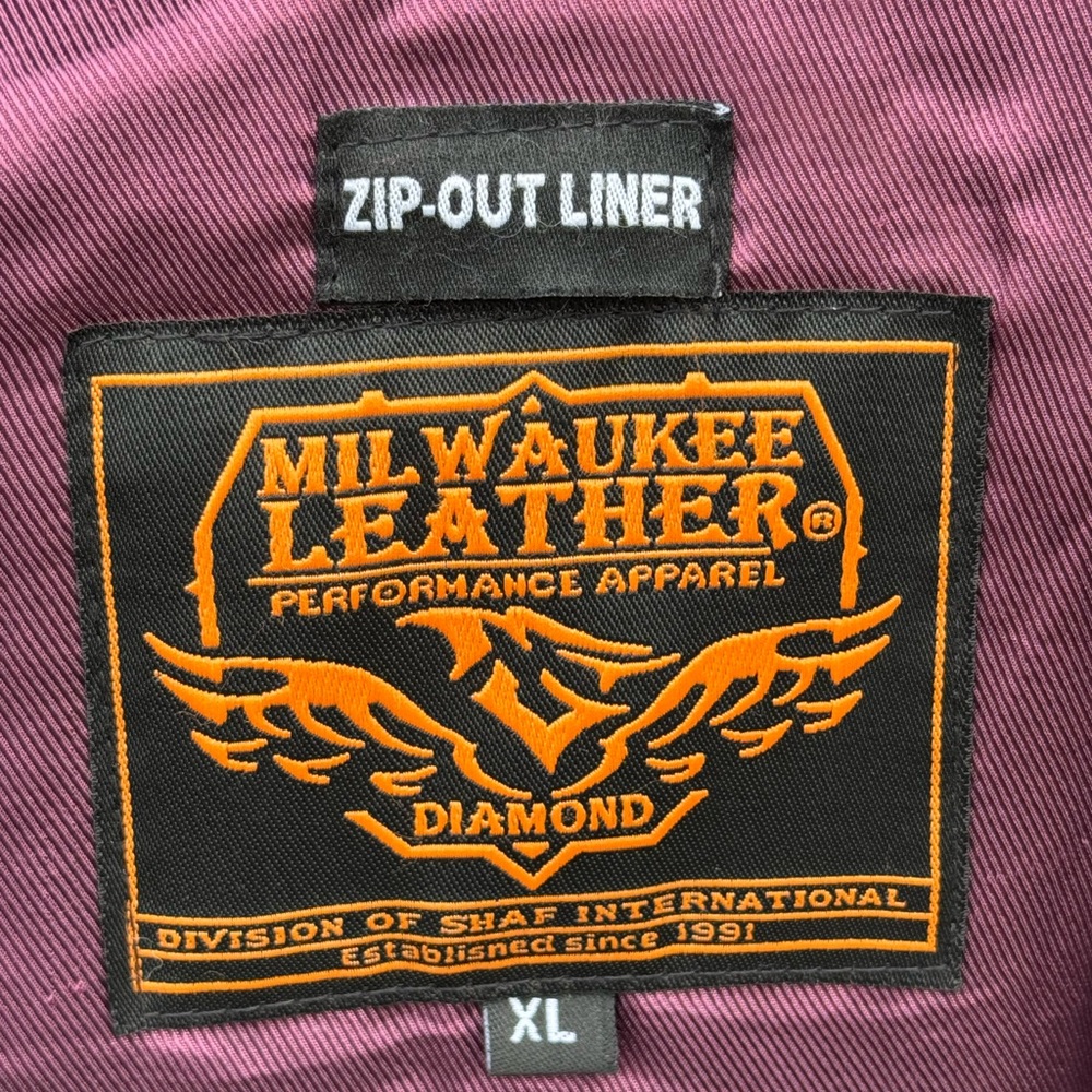 Milwaukee Leather Jacket with Pink Accents - Picture 12 of 13